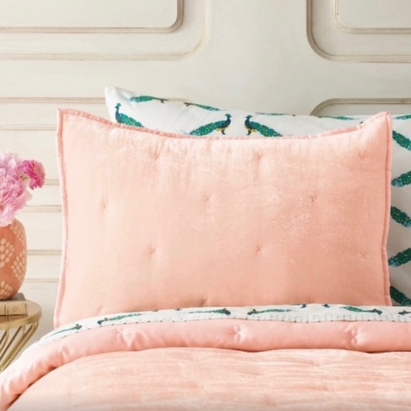 Opalhouse Bedding Nwt Opalhouse Pink Velvet King Shams Poshmark